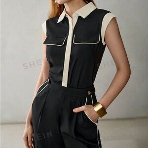 MOTF Black and White Sleeveless Jumpsuit (BNWT)